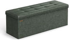 SONGMICS Storage Ottoman Bench, 43.3 Inches Folding Foot Rest Stool by SONGMICS