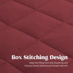 puredown® Lightweight Down Blanket Queen Size - Soft Blanket for All Seasons, Cozy Warm Luxury Bed Blanket with Satin Trim for Summer, Microfiber Cover, Burgundy (90"X90") - Image 5