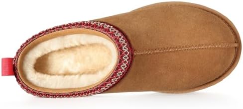 Litfun Women's Genuine Suede Fur Lined Slippers Fuzzy Winter House Shoes - Image 6