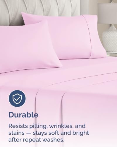 Standard Pillow Cases - 8 Pack Pillowcase Covers - 20" x 26" (Light Pink) - Image 4