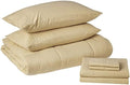 Sweet Home Collection 7 Piece Comforter Set Bag Solid Color All Season Soft Down Alternative Blanket & Luxurious Microfiber Bed Sheets, Camel, Queen by SweetHomeCollection