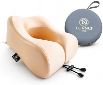 360° Travel Neck Pillow for Airplane – Memory Foam Travel Pillow with Head, Neck & Chin Support, Compact Airplane Pillow for Long Flights with Carrying Case - Image 2