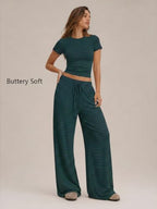 Trendy Queen Women's 2 Piece Matching Summer Lounge Set with Pockets - Image 2