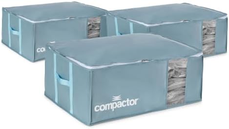 Compactor XXL 3 Vacuum Storage Bag & 3 Semi-Rigid Box, Closet Organizer, 210L by Compactor