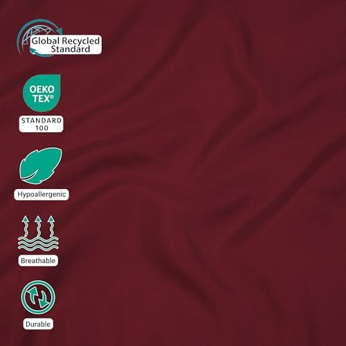 ZPECC Full Flat Sheets Only Burgundy 6 Pack, Color-Coded Hem Threads - Image 4