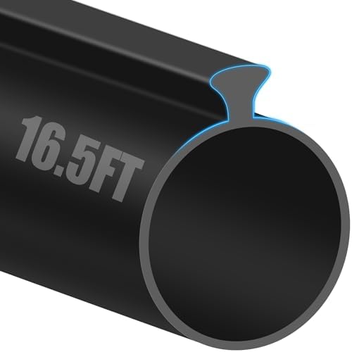 16.5FT Garage Door Seals Bottom Rubber, 0.35" Triangle Weather Stripping Seals for Single Track Weatherproofing Threshold Replacement Strip Fits 16.5FT Wide or Smaller Doors (16.5FT, Black) by MYFAMIREA