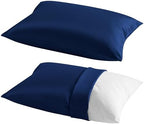 NTBAY Toddler Pillows with Pillowcases Set, 4 Piece 13 x 18, Navy Blue by NTBAY