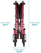 NOVA Medical Products Lightweight Transport/Wheelchair, Red, 1 Count - Image 5