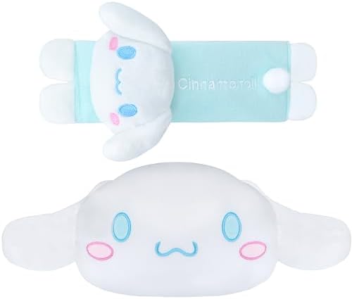 Roffatide Anime Cinnamoroll Car Seatbelt Shoulder Pad Seat Belt Cover Plush Car Neck Pillow Auto Head Neck Rest Cushion by Roffatide