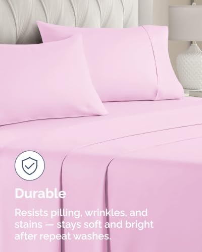 King Pillow Cases - 6 Pack Soft Pillowcase Covers - 20" x 40" (Light Pink) - Image 4