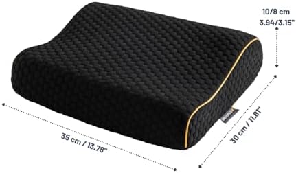 Memory Foam Travel Pillow with Washable Cover & Carry Bag – Compact, Soft & Breathable Neck Pillow for Airplane, Camping & Car (Black- Without Spare Cover, 13.8x11.8x3.9/3.1 inches) - Image 2
