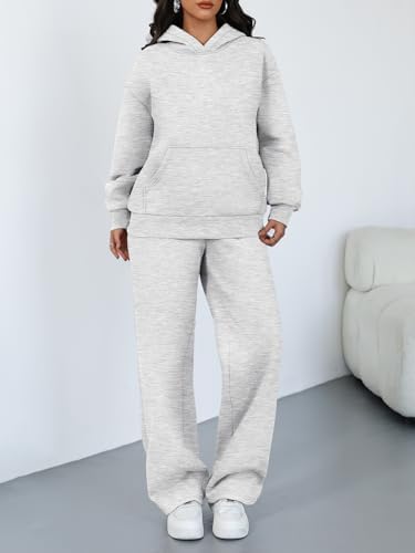 Trendy Queen Womens Oversized Hoodie Wide Leg Pants 2 Piece Lounge Set - Image 2