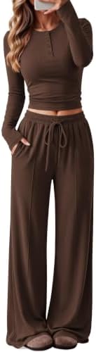 Ekouaer Two Piece Sets for Women Fall Lounge Sets Casual Matching Outfits by EKOUAER