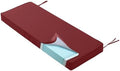 Outdoor Bench Cushion Waterproof with Memory Foam,Patio Bench Cushions for Outdoor/Indoor Furniture Porch Swing Cushion with Handle and Adjustable Strap,Burgundy Red,42x18 Inch by YIJIAN+HOME