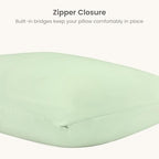 Bioweaves 100% Organic Cotton Body Pillow Cover for Body Pillowcases 300 Thread Count Soft Sateen Weave GOTS Certified with Zipped Closure - 21" x 54", Pastel Green (Pack of 2) - Image 4