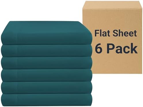 ZPECC Full Flat Sheets Only Teal 6 Pack, Color-Coded Hem Threads by ZPECC-ABrandThatHasBeenFocusedOnBeddingFor20Years