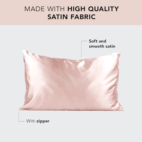 Kitsch Satin Pillowcase with Zipper - 2 pcs King Size, Blush - Image 2