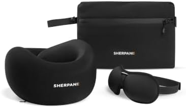Sherpani Cloud Comfort Kit Travel Set, Memory Foam Neck Pillow (Black) by SHERPANI