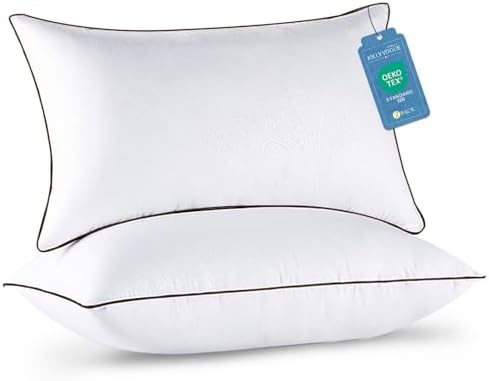 JOLLYVOGUE Soft Pillows Queen Size Set of 2, Cooling and Firm Pillows with Oeko-Tex Certified Down Alternative Filling for Side, Back, and Stomach Sleepers, Hotel Collection by JOLLYVOGUE