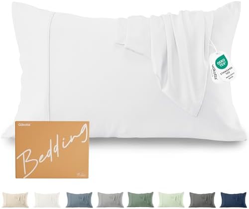 GOKOTTA Soft Pillow Cases Queen Set of 2, Luxury Silky Cooling Pillow Cases for Hot Sleepers, 100% Rayon Made from Bamboo, Envelope Closure and Reversible Pillowcases for Hair and Face(20"*30") by GOKOTTA