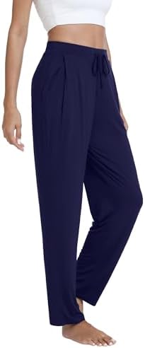 WiWi Pajama Pants for Women Viscose from Bamboo Super Soft Wide Leg Cooling Sweatpants Drawstring Bottoms Sleep Pj Pant S-XXL by WiWi