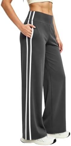 Alaroo Women's Pants Wide Leg High Waist with Pockets Loose Stretch Casual by Alaroo