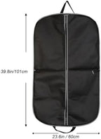 3pcs Black Suit Garment Cover Bag 101x60cm, Non Woven Travel Protector - Image 2