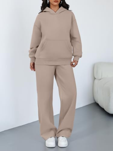 Trendy Queen Womens Oversized Hoodie Wide Leg Pants 2 Piece Lounge Set - Image 2