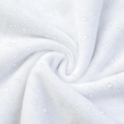 Waterproof Zippered Pillow Protector Covers - Set of 2, White Solid (20" X 32"), Breathable Soft Cotton Terry - Image 4