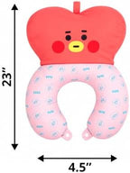 LINE FRIENDS Official BT21 Baby Tatton Reversible Neck Pillow - TATA, 2-Side Travel Neck Pillow Cushion for Airplane, Road Trip Essentials, Kpop Merch, Gift for Girls and Kpop Fans, 1 Count - Image 6