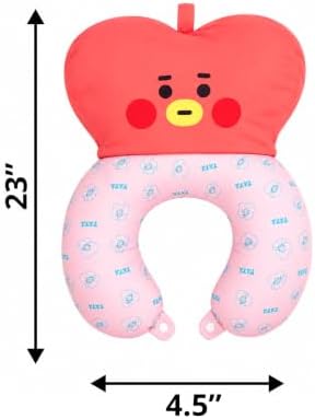 LINE FRIENDS Official BT21 Baby Tatton Reversible Neck Pillow - TATA, 2-Side Travel Neck Pillow Cushion for Airplane, Road Trip Essentials, Kpop Merch, Gift for Girls and Kpop Fans, 1 Count - Image 6
