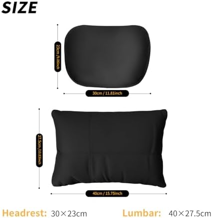 Kwak's Car Headrest Pillow & Lumbar Set, 2-Level Adjustable Neck Support - Image 2