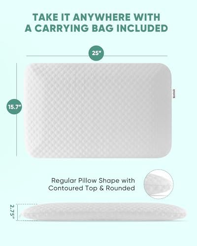 Thin Pillow 2.75" Memory Foam Ultra Slim Pillow for Stomach and Back Sleepers Soft Yet Supportive Flat Stomach Sleeper Pillows - Image 2