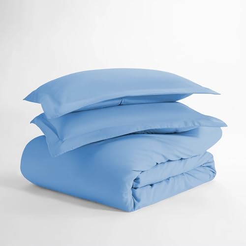 IR Imperial Rooms Bulk (10 Pack) Queen Size Duvet Cover (90 x 90) Inches + 2 Pillow Sham - Wholesale for Hotels, Airbnbs, Guest Bedroom Microfiber Button Closure Duvet Covers Bed Set (Light Blue) - Image 4
