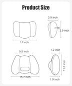 Car Lumbar Support Pillow & Headrest Pillow with Vibration Massage & Heat - Image 7