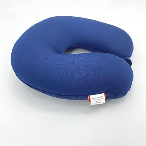 Bookishbunny 2pks U Shape Microbead Travel Neck Pillows Neck Head Support Airplane Bus Train Car Traveling Driving (Navy) - Image 4