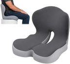 Celinva Orthopedic Seat Cushion – L-Shaped Lumbar Support Memory Foam Comfort for Long Sitting, Ergonomic Support for Office Chair, Wheelchair, Car & Travel (Blackish-Gray,1) by Gueyi