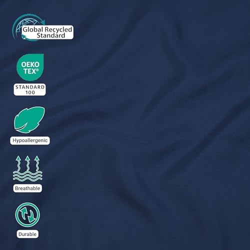 ZPECC King Flat Sheets Only Navy 6 Pack, Color-Coded Hem Threads - Image 4