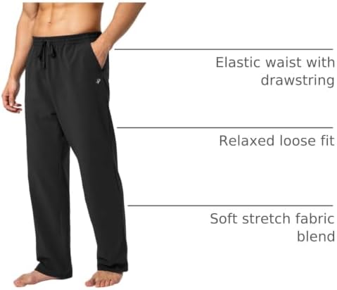 Pudolla Men's Cotton Yoga Sweatpants Athletic Casual Pants with Pockets - Image 4