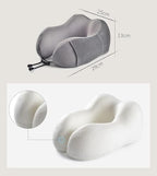 QUQUQ Travel Neck Pillow for Sleeping Memory Foam Travel Neck Pillow Cushion Support for Airplane Sleeping Comfortable(Grey) - Image 2