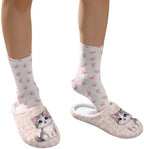 Jeiento Womens Fuzzy Slipper and Socks Winter Warm Gifts for Mom,Wam Cozy Indoor Socks Comfort Home Shoes - Image 4