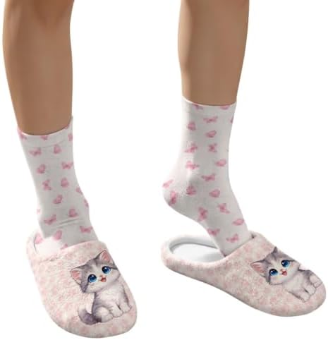 Jeiento Womens Fuzzy Slipper and Socks Winter Warm Gifts for Mom,Wam Cozy Indoor Socks Comfort Home Shoes - Image 4