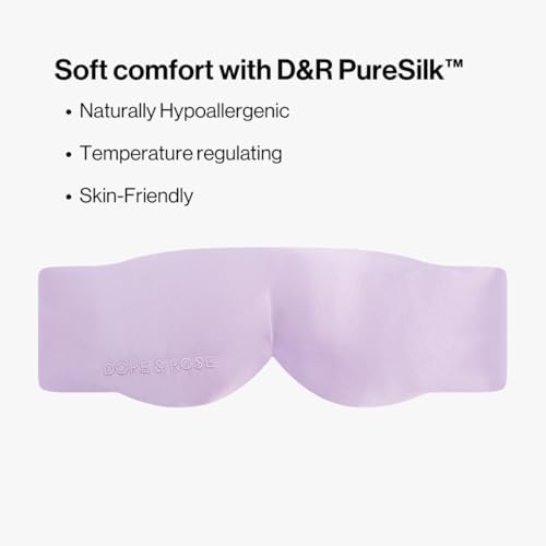 Dore & Rose — Mulberry Silk Sleep Mask for Women & Men, 3D Contour Blackout with cups, Pure Silk Eye Masks for Sleep, Travel Night - Eye Cover, Sleeping Mask, Sleepmask, Eyemask, Pods, Lash Extensions - Image 4