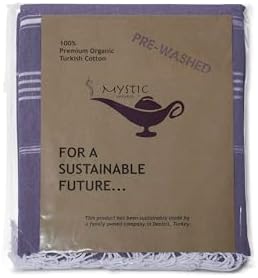 Turkish Beach Towel 100% Organic Cotton Extra Large Oversized (39 x 71 Inches) Quick Dry Sand Free Light Weight Prewashed for Bath Beach Gym Yoga Travel Towel Blanket (Purple) - Image 3