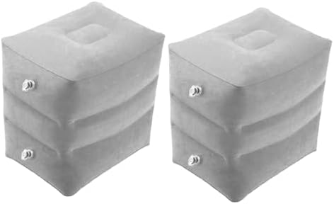 COHEALI 2 Sets Inflatable Foot Rest Pillow for Airplane Travel with Ergonomic Design and Laminated Flocking Material, Rapid Inflation and Deflation, Foldable and Ultraportable Foot Stool by COHEALI