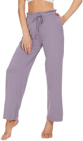WiWi Pajama Pants for Women Viscose from Bamboo Super Soft Wide Leg Cooling Sweatpants Drawstring Bottoms Sleep Pj Pant S-XXL - Image 3