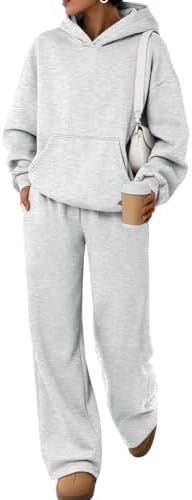 Trendy Queen Womens Oversized Hoodie Wide Leg Pants 2 Piece Lounge Set by TrendyQueen