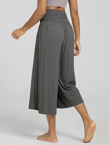 ODODOS Women's Wide Leg Palazzo Lounge Cropped Pants with Pockets Light Weight Comfy Pajama Capri Pants-20/22"/ 24" Inseam - Image 3