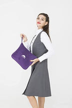 BlueHills Travel Blanket Pillows for Two Airplane Traveling Essentials Flight Throws in Bag case with Backpack Clip Compact Large Plane Accessories – Purple and Red - Image 7