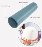 Neck Roll Pillow Bolster Cushion with Waterproof Cover,Pain Relief Cervical Ergonomic Support Pillow for Head Neck Lumbar,Soft Sofa Armrest Pillows (Light Grey,8x27.5inch) - Image 3